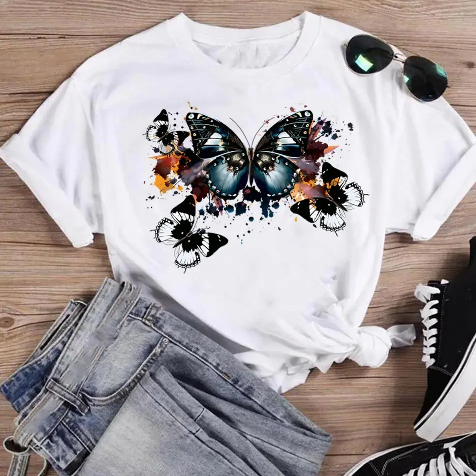 Black Butterfly Heat Sticker On T-shirt DIY Washable Iron On Transfer For Clothing Hoodies Flower Fine Patch On Clothes Applique