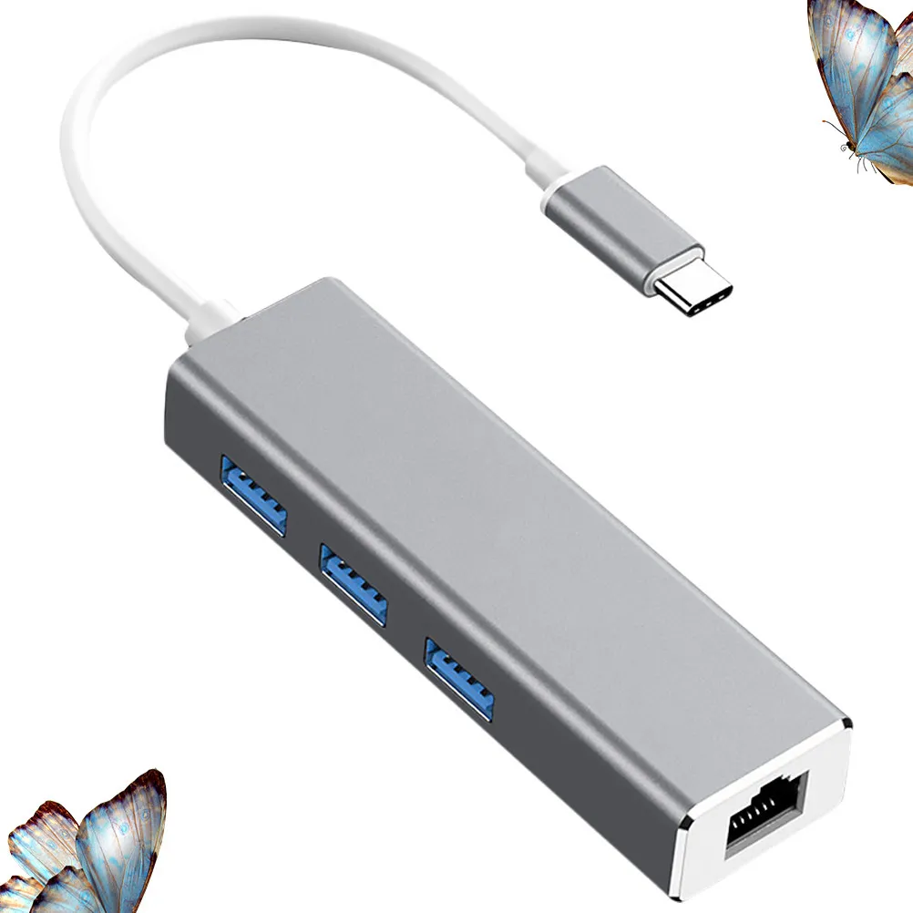 Aluminium Alloy Type-C to Ethernet Network Converter Compact Portable USB Powered High Performance for Home Office Store Simple