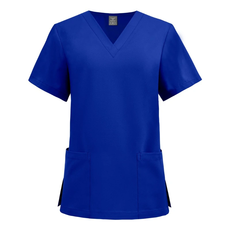 V Neck Quick Dry Scrub Top Single Piece Breathable Work Wear for Dental Oral Clinic Beauty Salon Pet Hospital Medical Staff