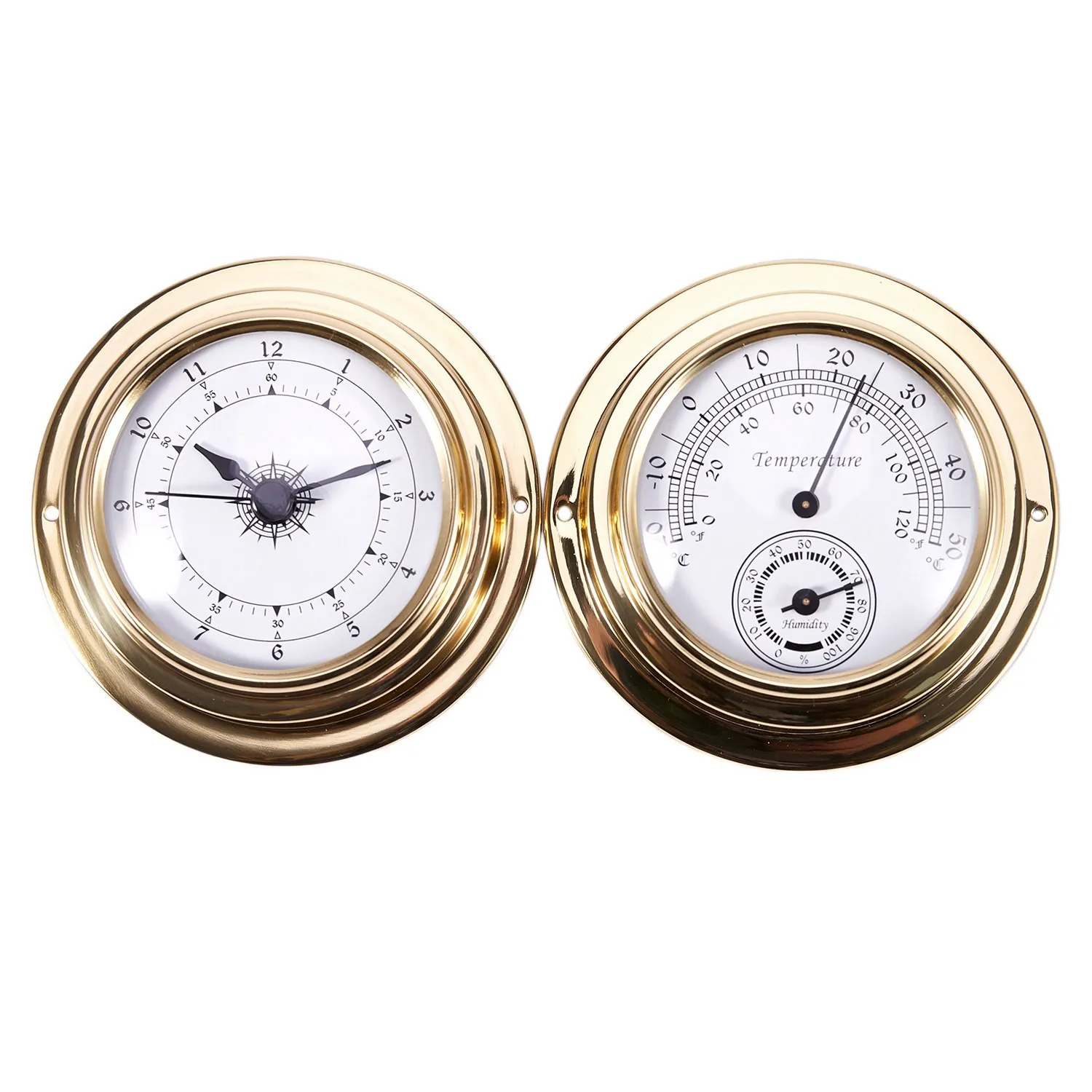 Thermometer Hygrometer Barometer Watches Clock 2 Whole Set Weather Station Meter