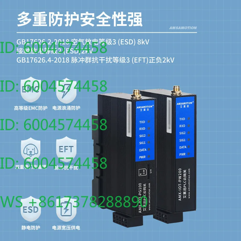Amoxun 4G Cloud Gateway PLC Remote Download Online Debugging Configuration Control Module AMX-IOT-PG600S