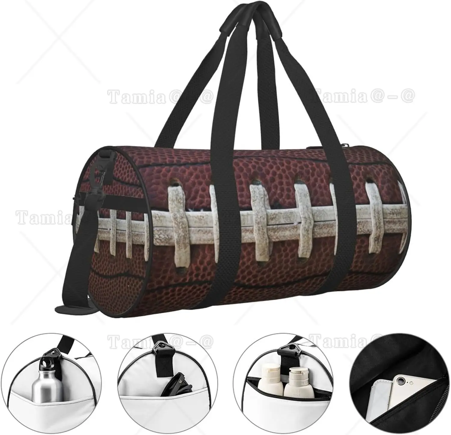 Sac de dehors Pliable sur le Thème du Football Américain, Accessoire d'Entraînement, -du-- end, Bagage Pliable pour Voyage et dehors