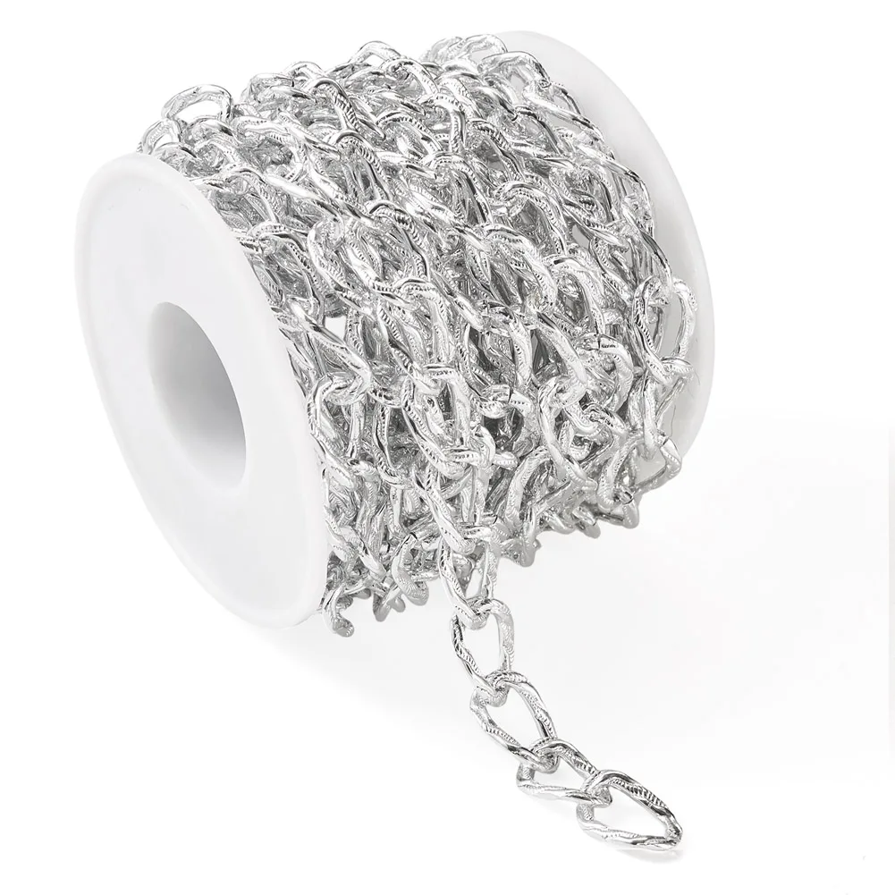 

5m Aluminium Curb Chains Textured Twisted Chain Links for DIY Handmade Necklaces Bracelets Jewelry Making Accessories