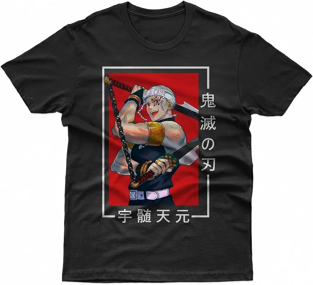 Tengen Uzui Shirt, Demon Slayer Kimetsu no Yaiba Shirt, Hashira Short Sleeve T-Shirt, Anime Tee, Manga Shirts for Mens -