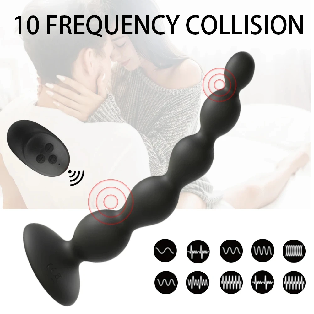 Sex Toys For Men / Women Remote Control Vibrator Dual Motor Erotic Toy Anal Beads 10 Speed Butt Plug Stimulator Anal Vibrator