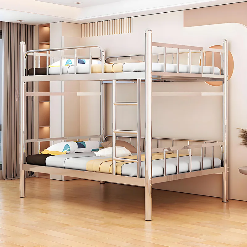 LTT stainless steel thickened bunk bed high and low child and mother bed school upper and lower bunk steel frame bed