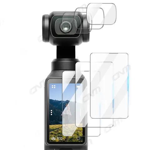 Vidro temperado 9H para DJI Osmo Pocket 4 3, película protetora de tela de lente de câmera de vidro ultra transparente para acessórios DJI Pocket4