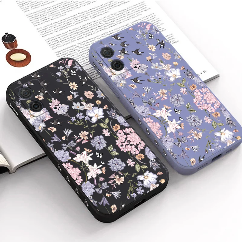 G 54 Wilted Flower Silicone Phone Case For Motorola Moto G54 G50 G42 G52 G53 G24 G72 G84 G8play G9Plus G100 EDGE 50Fusion Cover