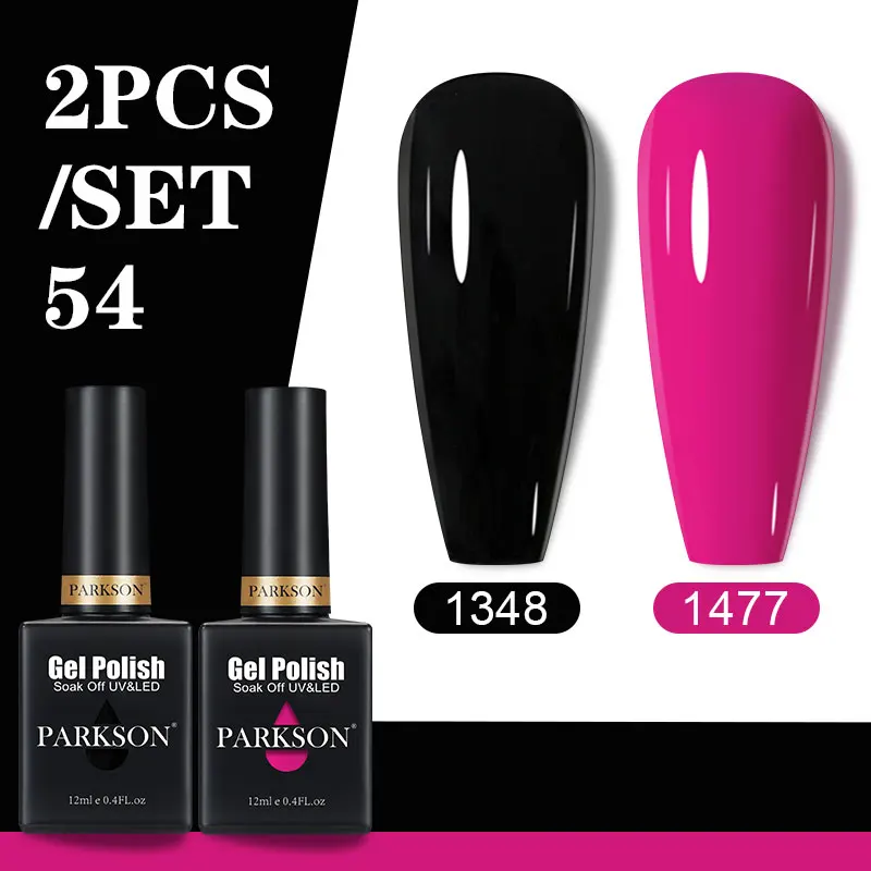 Parkson 2PCS Gel Polish Set All For Manicure Semi Permanent Vernis Top Coat UV LED Gel Varnish Soak Off Nail Art Gel Nail Polish