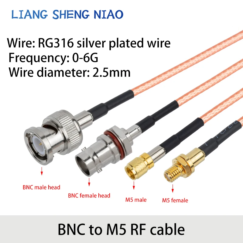 BNC إلى M5/L5/10-32NF مقياس التسارع اختبار الاهتزاز سلك توصيل M5-BNC/JJ