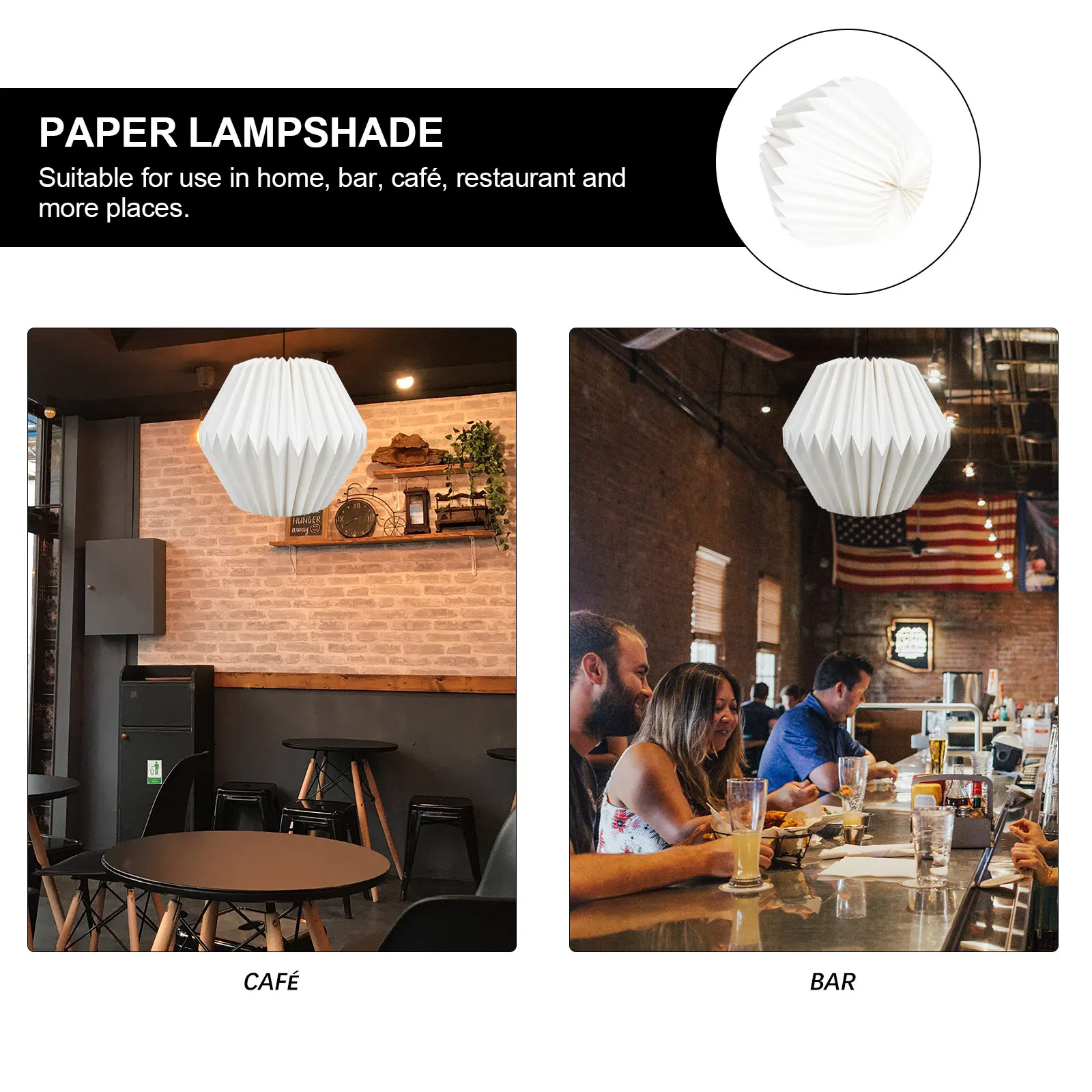 

Складной абажур-фонарь, плиссированная бумажная крышка для светильника для внутреннего освещения, подвесной абажур, декоративная бумага