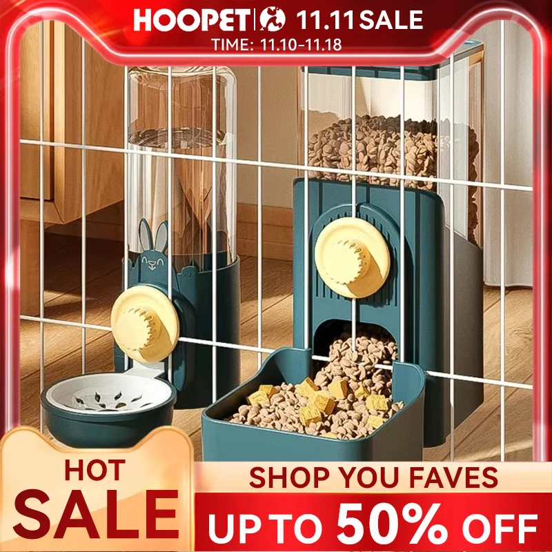 HOOPET-cuencos automáticos para mascotas, alimentador colgante para perros, botella de agua, contenedor de comida, dispensador, producto de