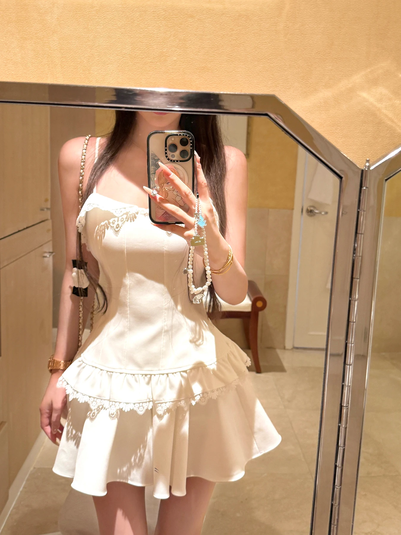 

Летний комплект JMOP: белый укороченный топ на бретелях и пышная юбка, винтажный женский модный костюм из двух предметов