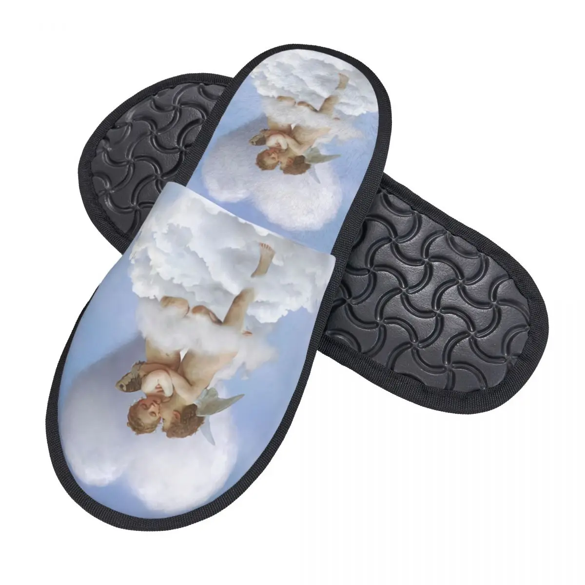 Benutzer definierte Wolken Engel küssen Haus Hausschuhe Frauen weichen Memory Foam Renaissance Cherub Slip auf Schlafzimmer Slipper Schuhe