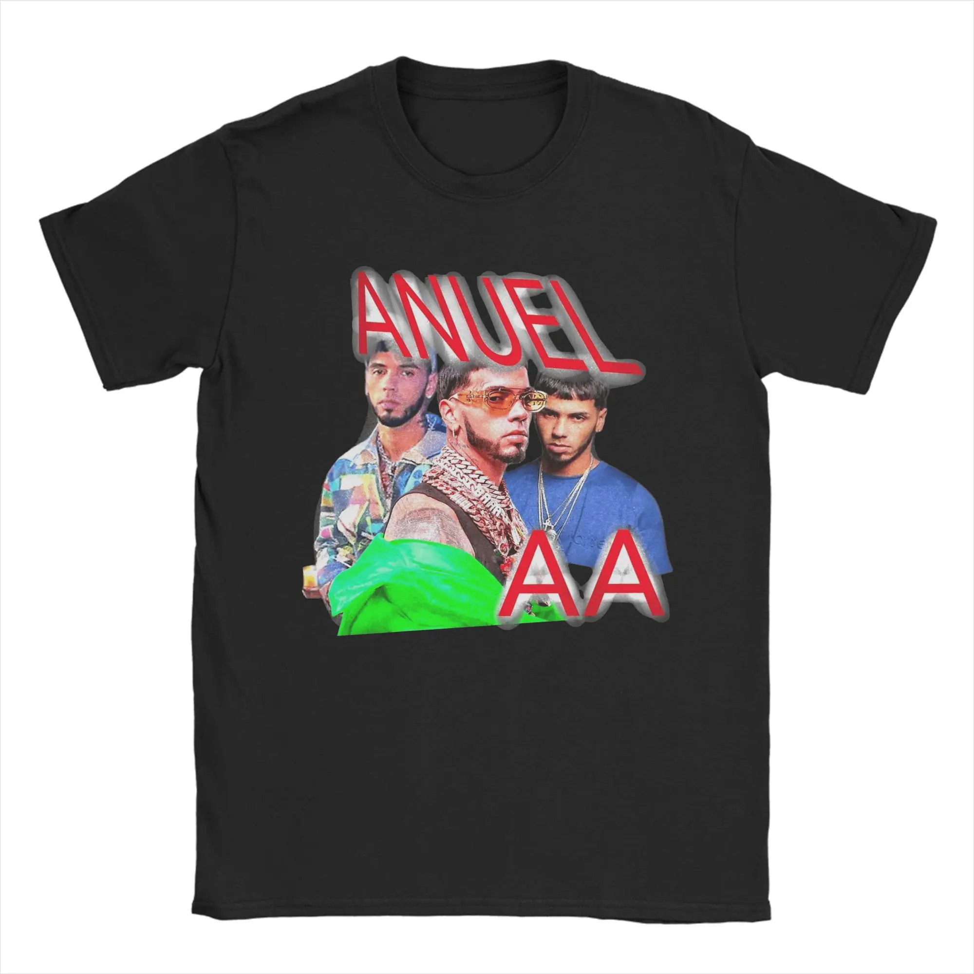 

Футболка большого размера, летняя модная футболка Anuel AA Band Singer, хлопковая футболка для мужчин, повседневный дизайн Y2K, топы с короткими рукавами
