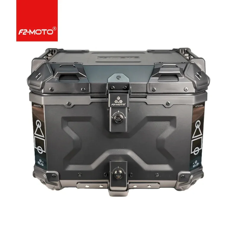 

45L F2-MOTO Motorcycle Tailbox Aluminum Alloy Top Box Large Capacity Locomotive Tailbox