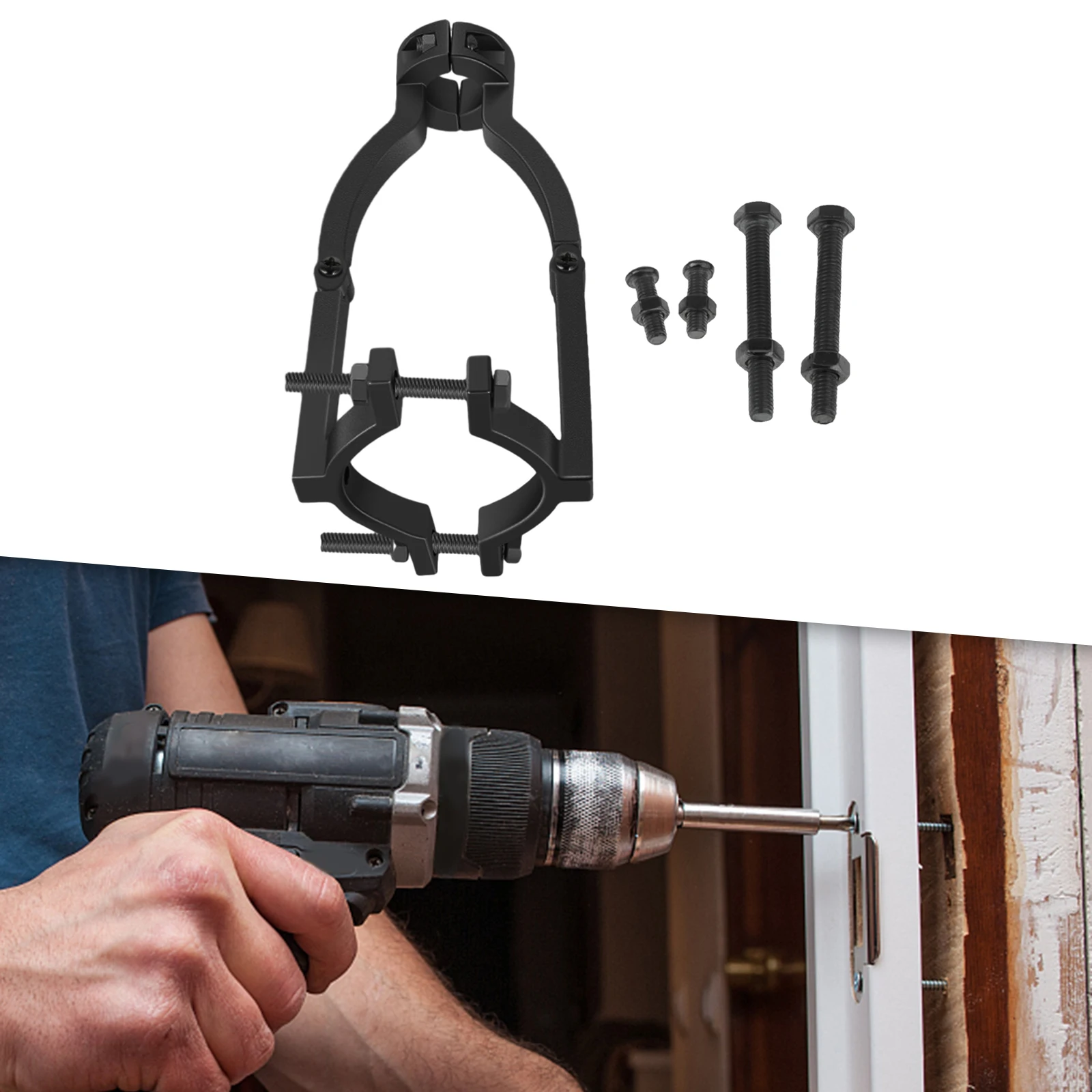 Imagem -03 - Suporte Fixo para Broca Quadrada Acessório de Ferramenta Elétrica Preta Profissional