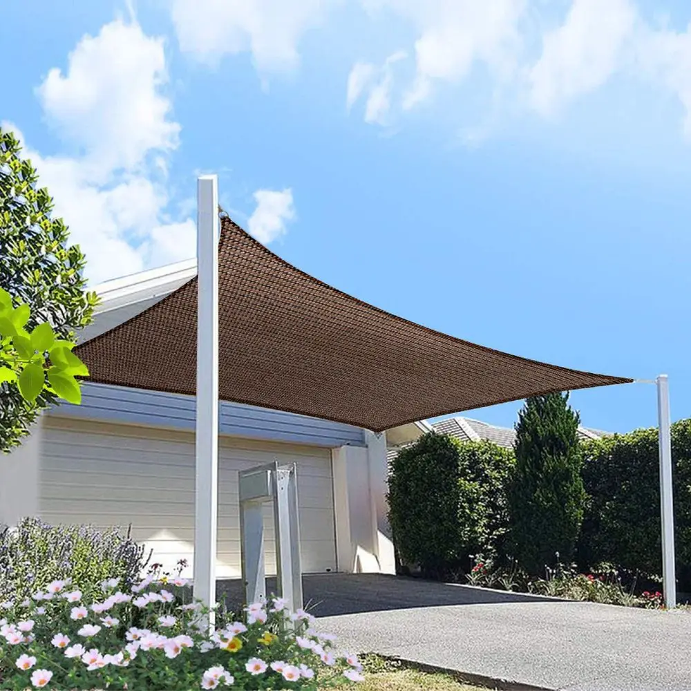 

x 22 Brown Rectangle Sun Shade Sail Canopy, 95 UV Blockage Awning Shelter Fabric Cloth Screen for Patio Outdoor Backyard Heavy