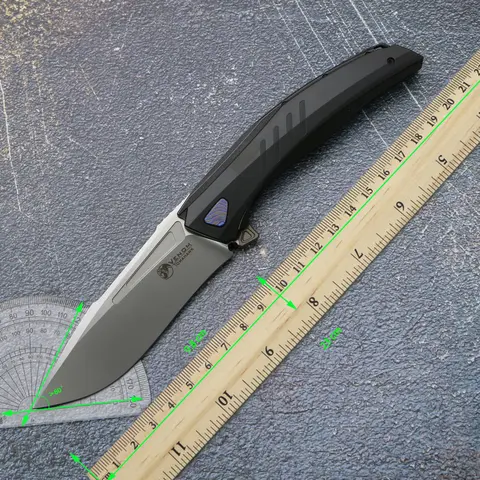 वेनम बैटल-एक्स फ्लिपर फोल्डिंग चाकू M398 ब्लेड टाइटेनियम/TI+CF हैंडल टैक्टिक्स आउटडोर कैम्पिंग शिकार मछली पकड़ने पॉकेट EDC टूल 10 best sales कुल्हाड़ी चाकू - №6