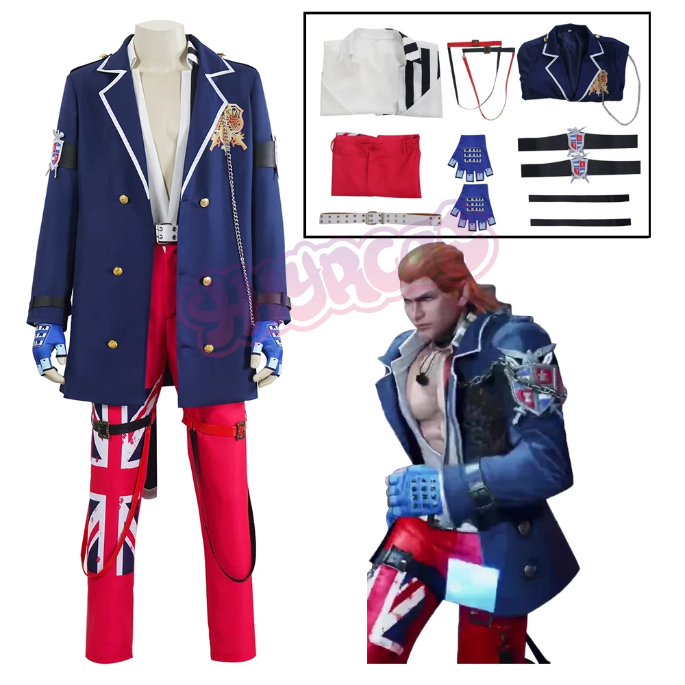 Anime Tekken 8 Cosplay Steve Fox Cosplay disfraz chaqueta pantalones uniforme traje Halloween carnaval traje de juego hombre mujer Accesorios