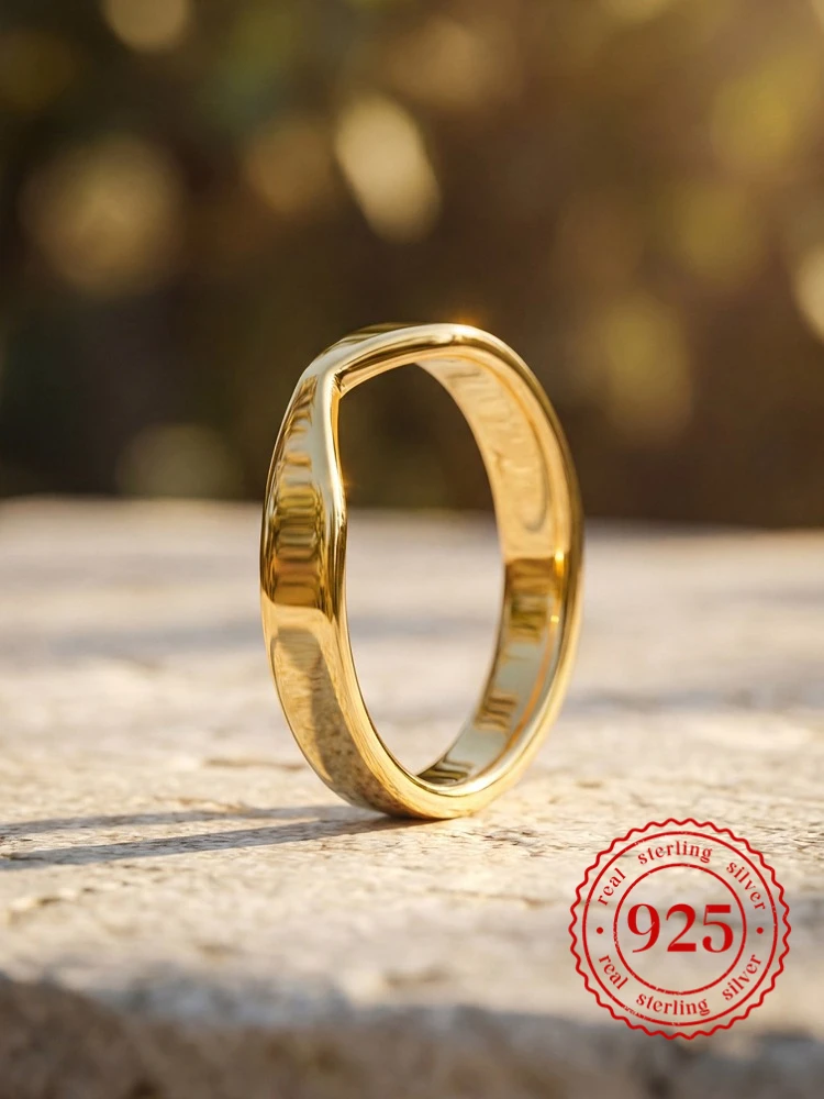 

Модное великолепное кольцо V-образной формы из стерлингового серебра 925 пробы для женщин, роскошные ювелирные изделия высокого качества для помолвки и вечеринок