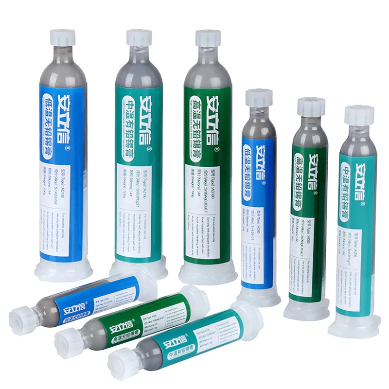 138/183/227℃ Solder Paste Syringe Flux For Soldering SMD BGA IC PCB Needle Tube Tin Solder Paste Welding Paste Welding