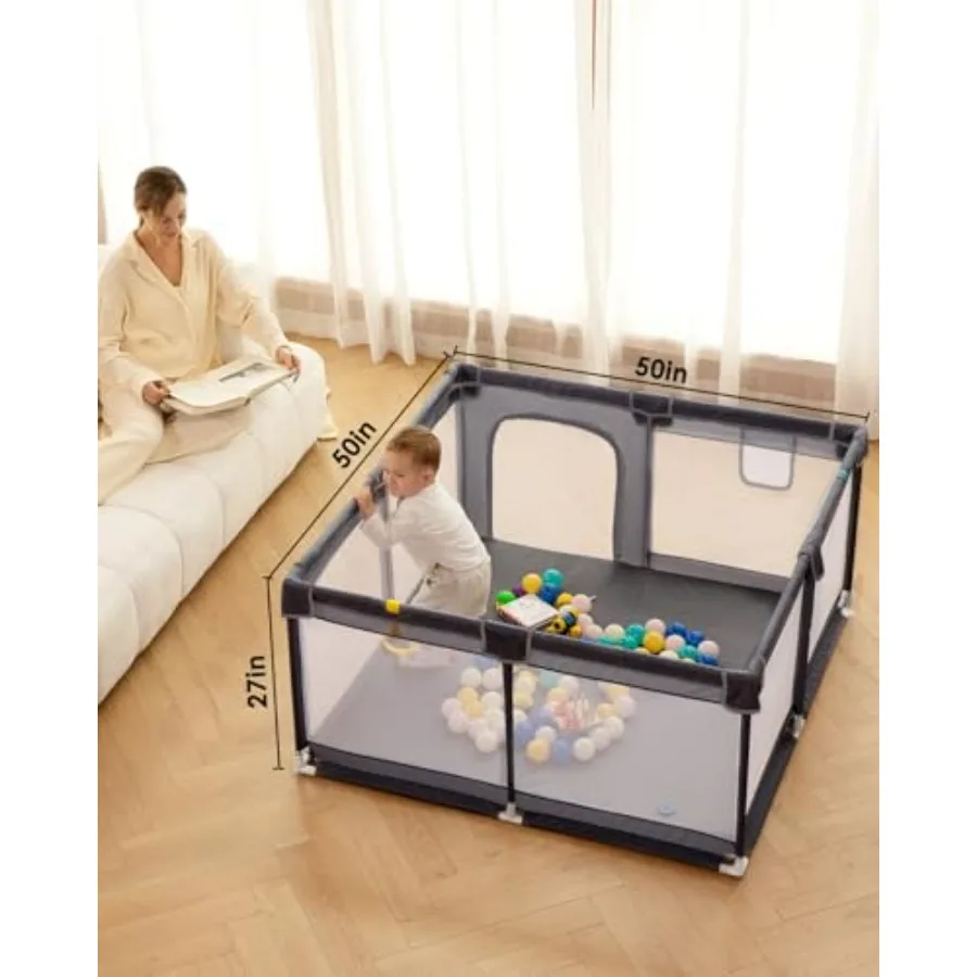 Box per bambini extra large da 50 x 50 per neonati e bambini piccoli Centro attività sicuro con recinzione da gioco morbida Cortile di sicurezza per interni Facile da A