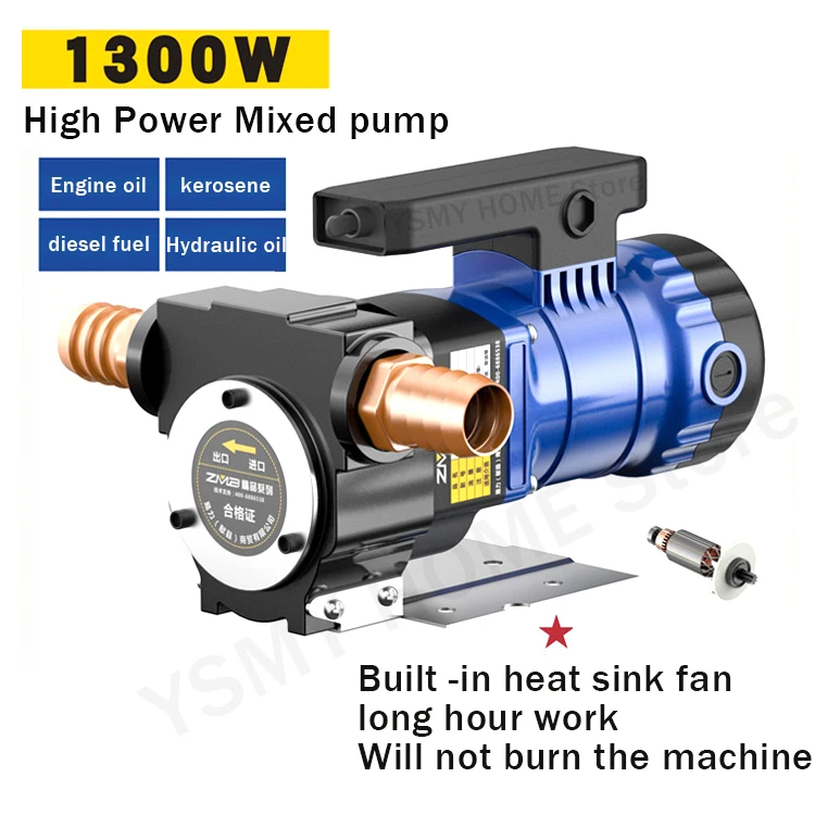 Imagem -02 - Combustível Transfer Pump For Diesel Querosene Máquina Óleo Engrenagem Lubrificante Bomba Auto-sucção Bomba Híbrida Elétrica Oil Pump 220v 1300w