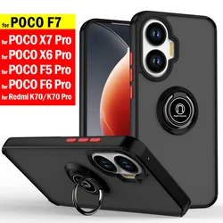 Kickstand Funda for POCO X7 Pro F7 F6 F5 X6 Pro Case Armor Ring Holder Protective Cover for Xiaomi Redmi K70 Shockproof Case