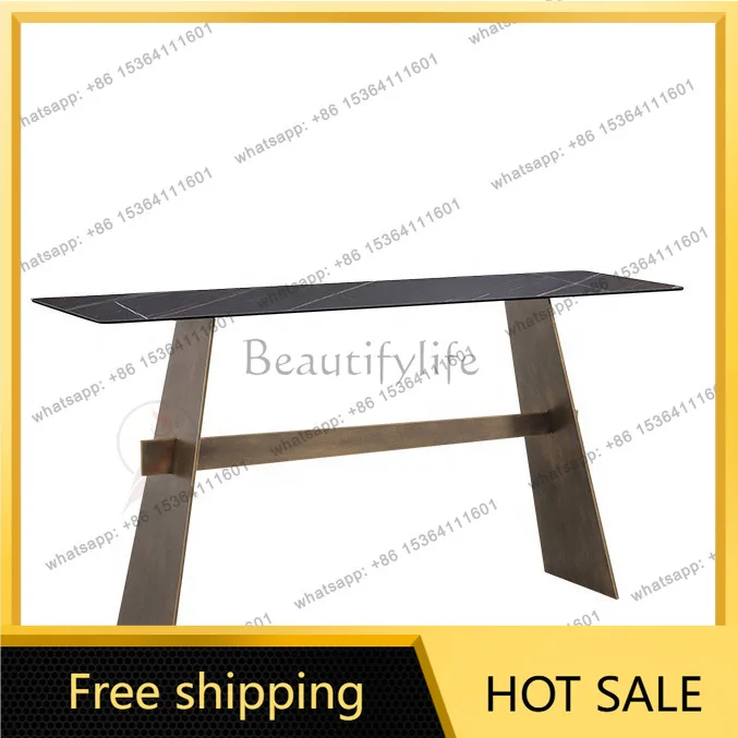 LS simple marble solid wood Xuanguantai light luxury high-end furniture modern wall slate