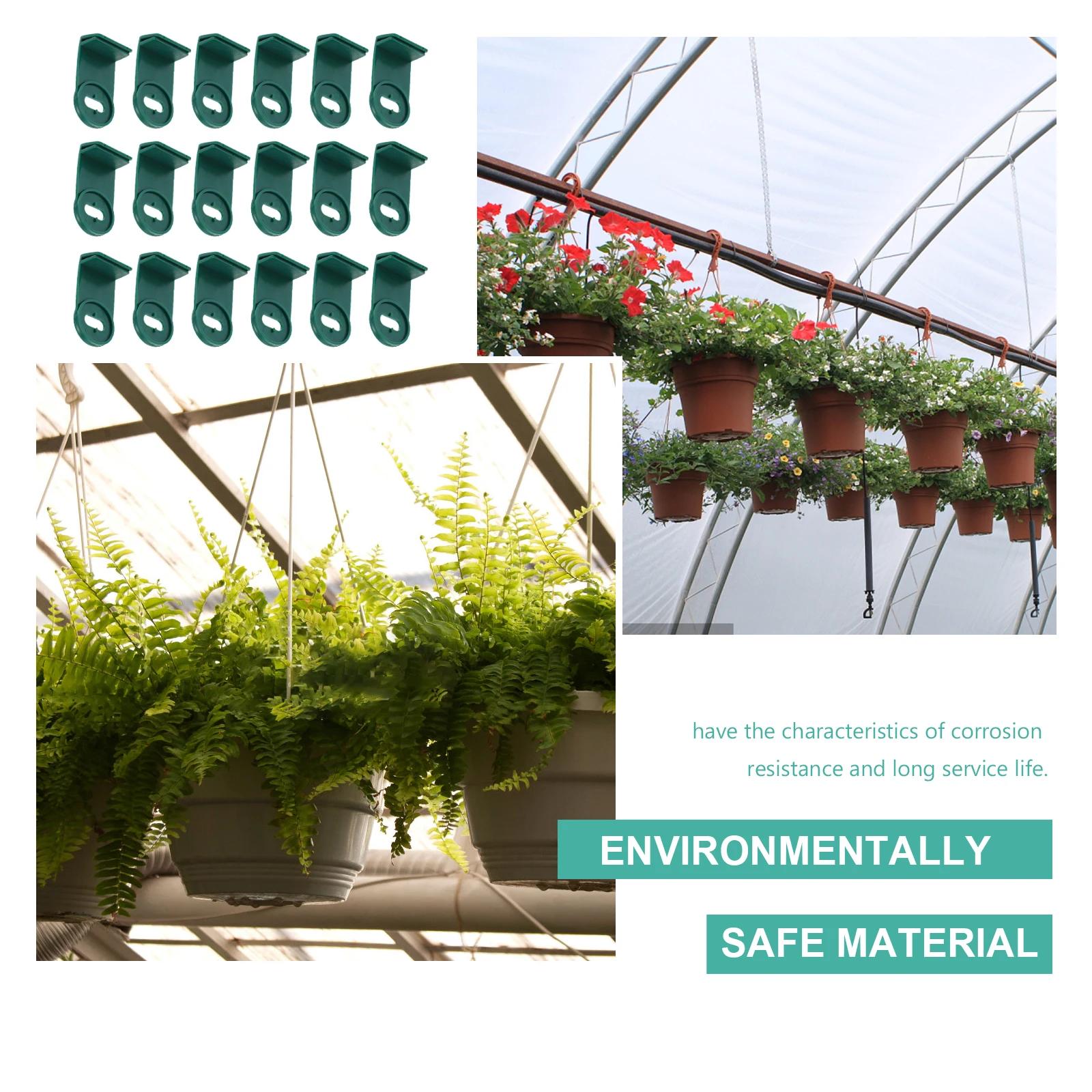 

50 Pcs Greenhouse Fixing Clips Durable Net Hangers Shading Hooks for Aluminum Accessories Hanging Tools Plants Baskets Flower