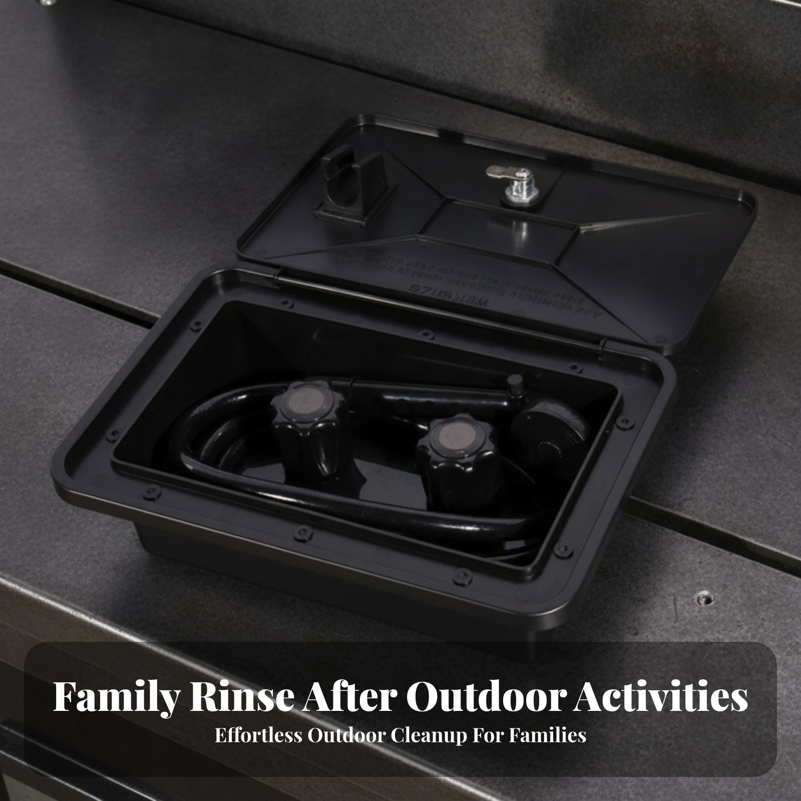 RV Exterior Shower Box Compact RV Outside Shower Box Space-Saving Lockable for Campers, RVs, Motorhomes