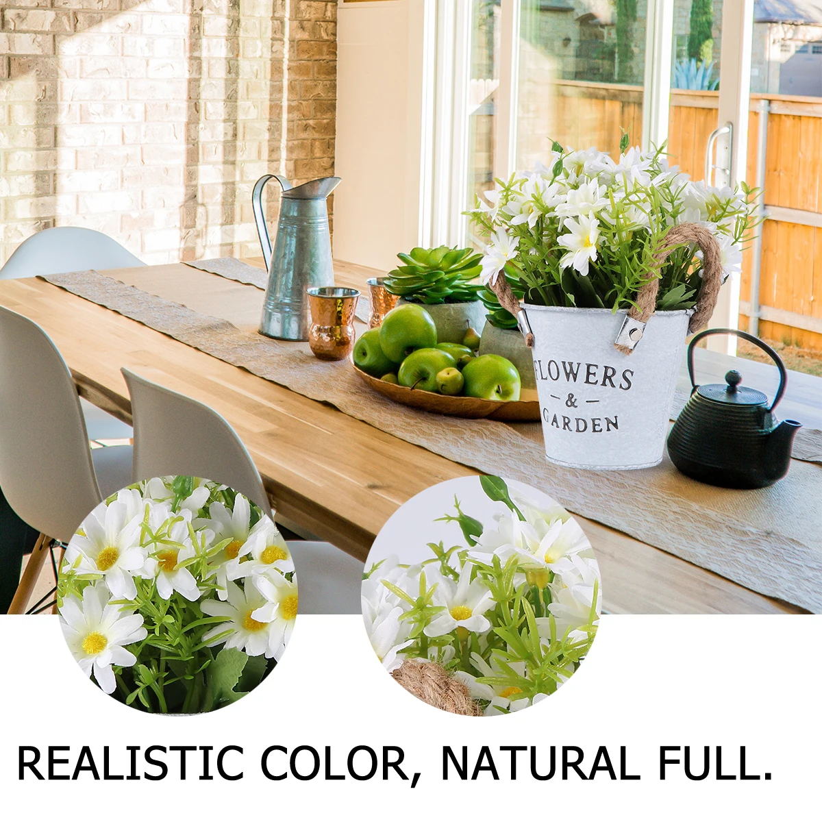 

Artificial Plants Simulation Daisy Bonsai Decor Realistic Plastic Indoor Outdoor Home Office Gifts Lightweight Portable Long