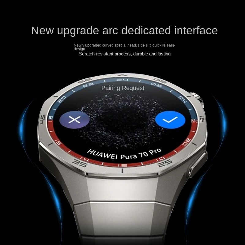 Tali Titanium Ujung Melengkung untuk Jam Tangan Huawei GT 5 Pro 46Mm Gelang Jam Busur Rilis Cepat Urltra-ringan untuk Pria Huawei GT5 Pro 22Mm