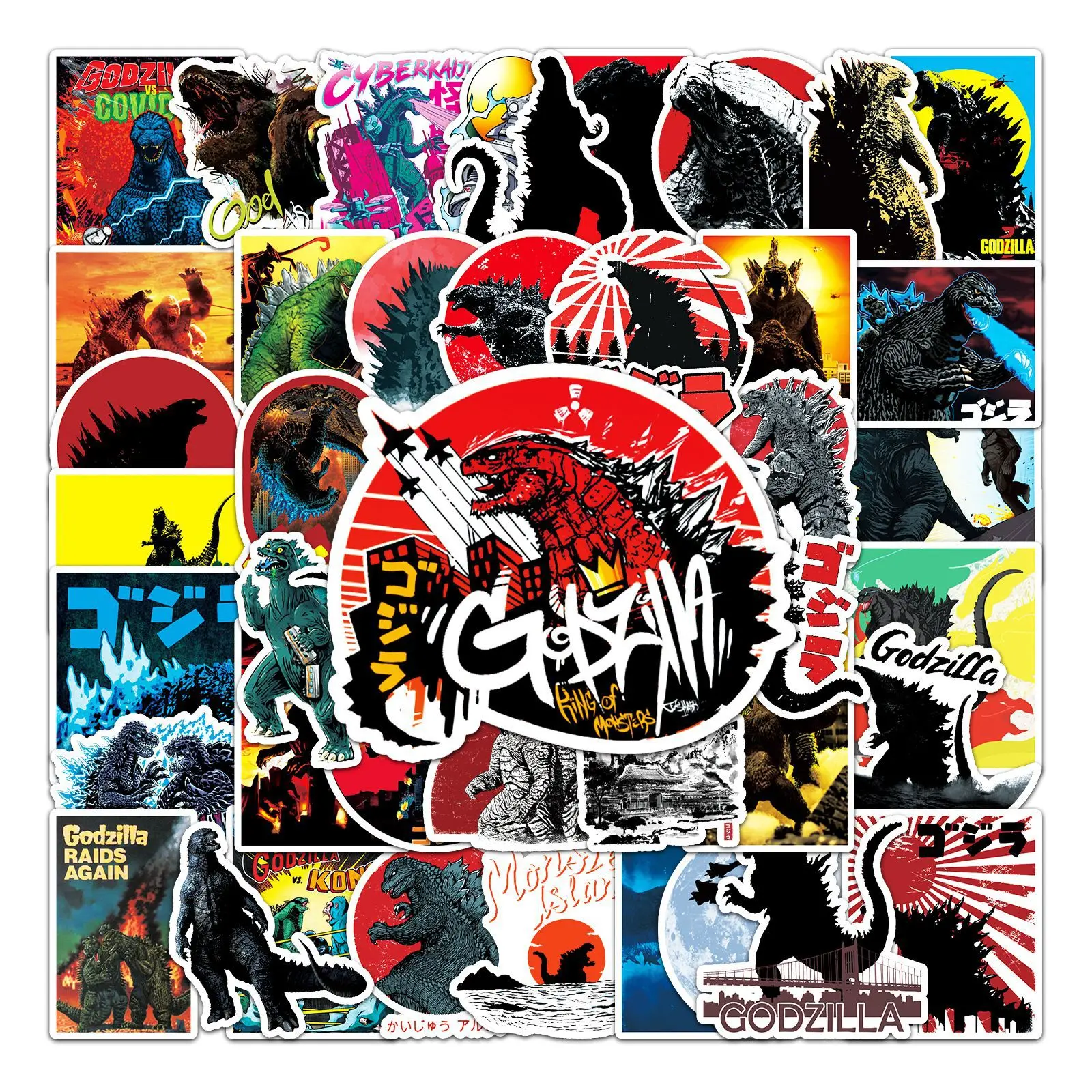 50 Monster Godzilla Anime Cartoon Graffiti Stickers decorativo Laptop moto Skateboard Car Water Cup adesivo impermeabile