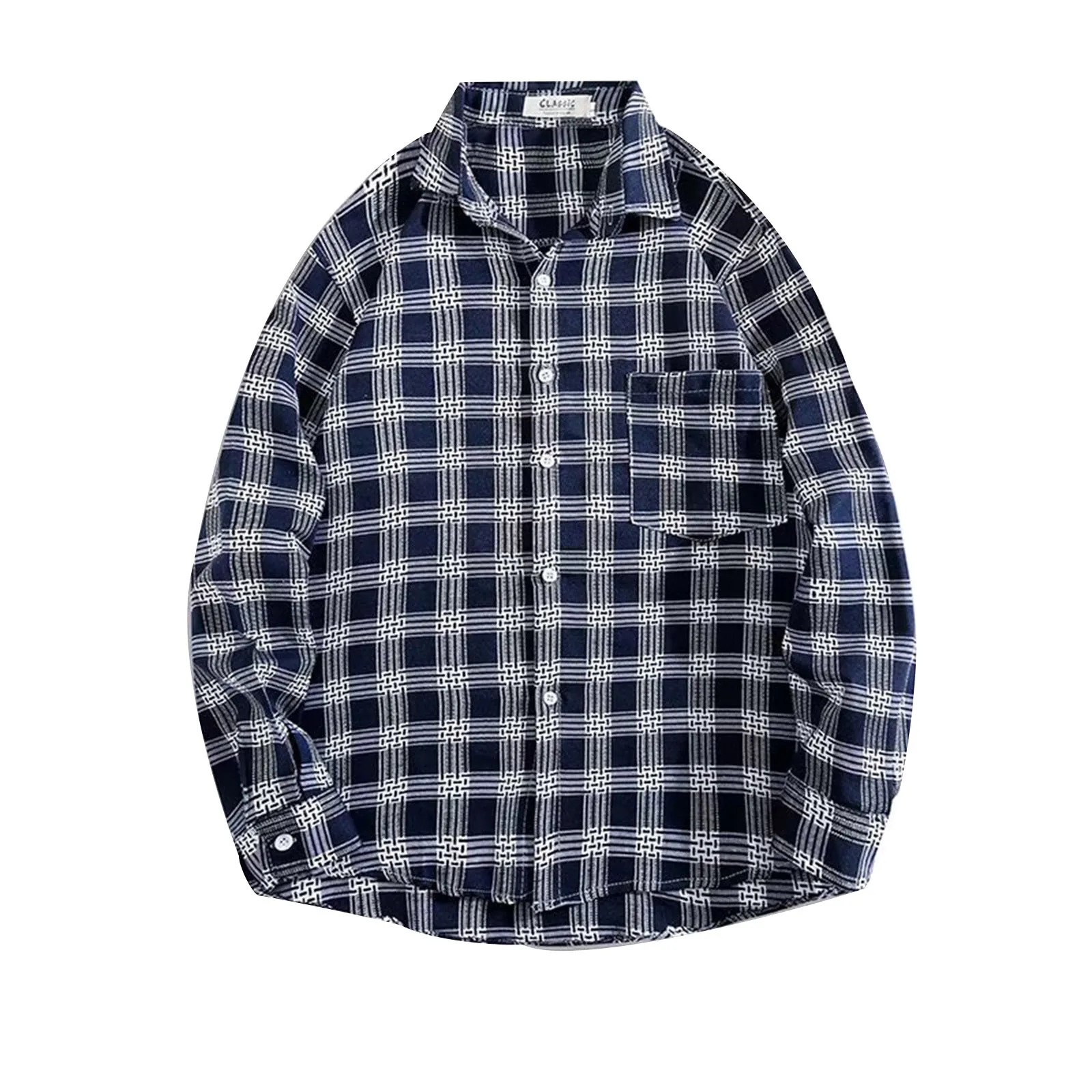 Men Shirt Plaid Flannel Long Sleeve Loose Mens Casual Shirt 2024 Spring Autumn Oversized Business Male Soft Fashion Dress Shirt