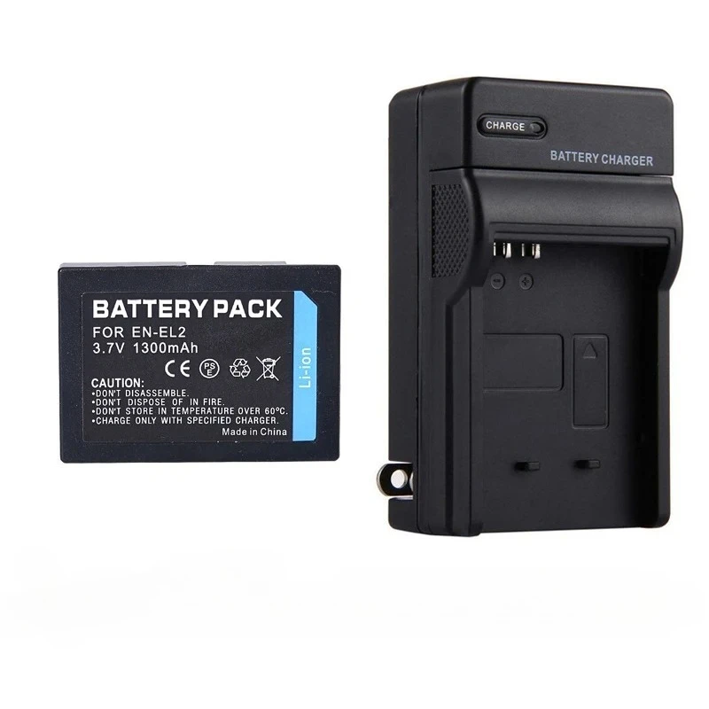 3.7V 1300mAh EN-EL2 ENEL2 EN EL2 Rechargeable Li-ion Camera Battery For Nikon Coolpix 3500 3200 3100 2500 SQ