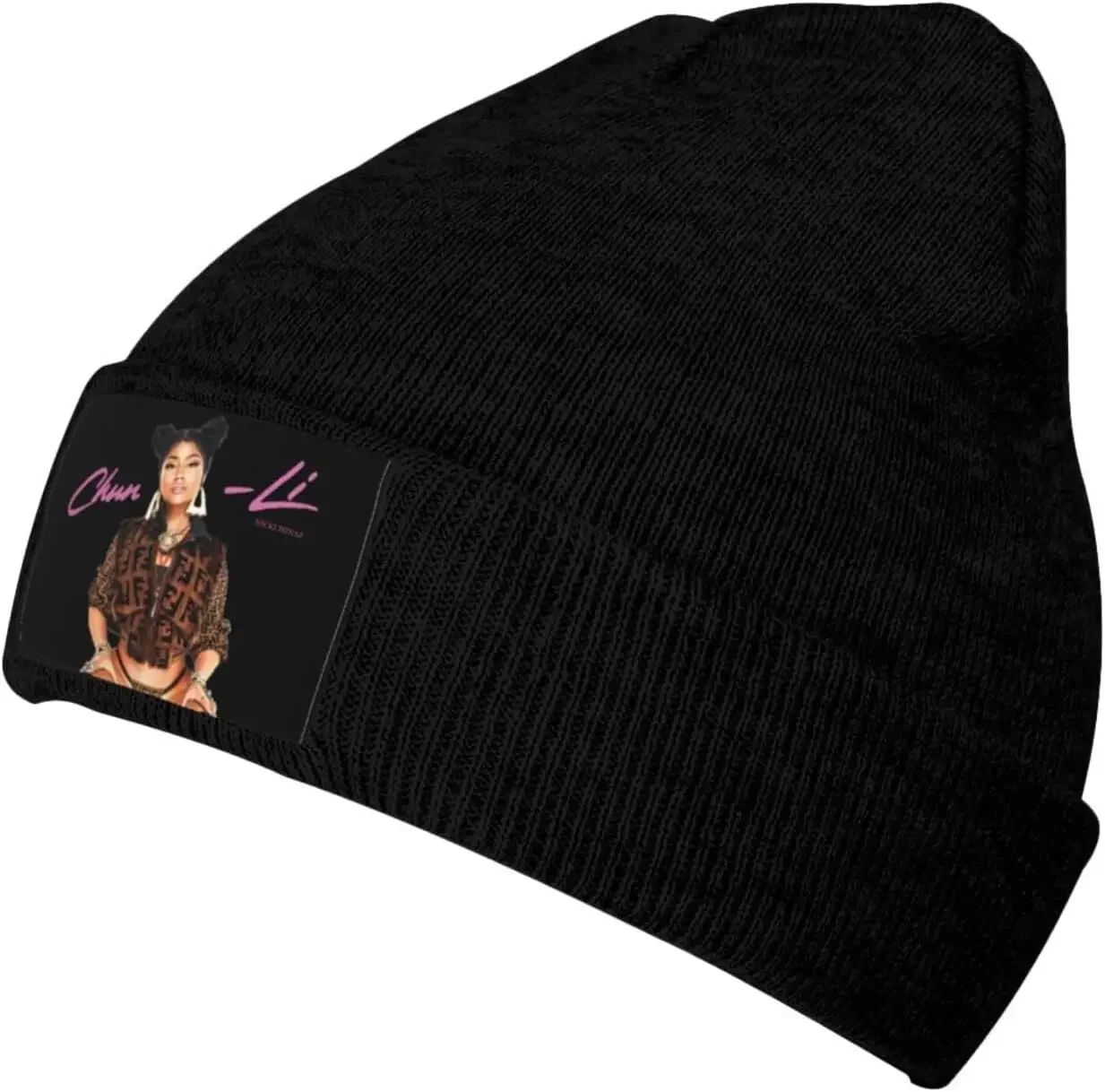 Nicki Rapper Singer Minaj Band Beanie Hats for Men Women Cuffed Knit Hat Slouchy Thick Soft Warm Ski Caps Black