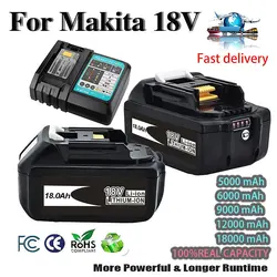 2024 Makita Lithium Ion Rechargeable Battery 18V6.0Ah18.0Ah Drill Battery Replacement BL1860 BL1830 BL1850 Tool Battery