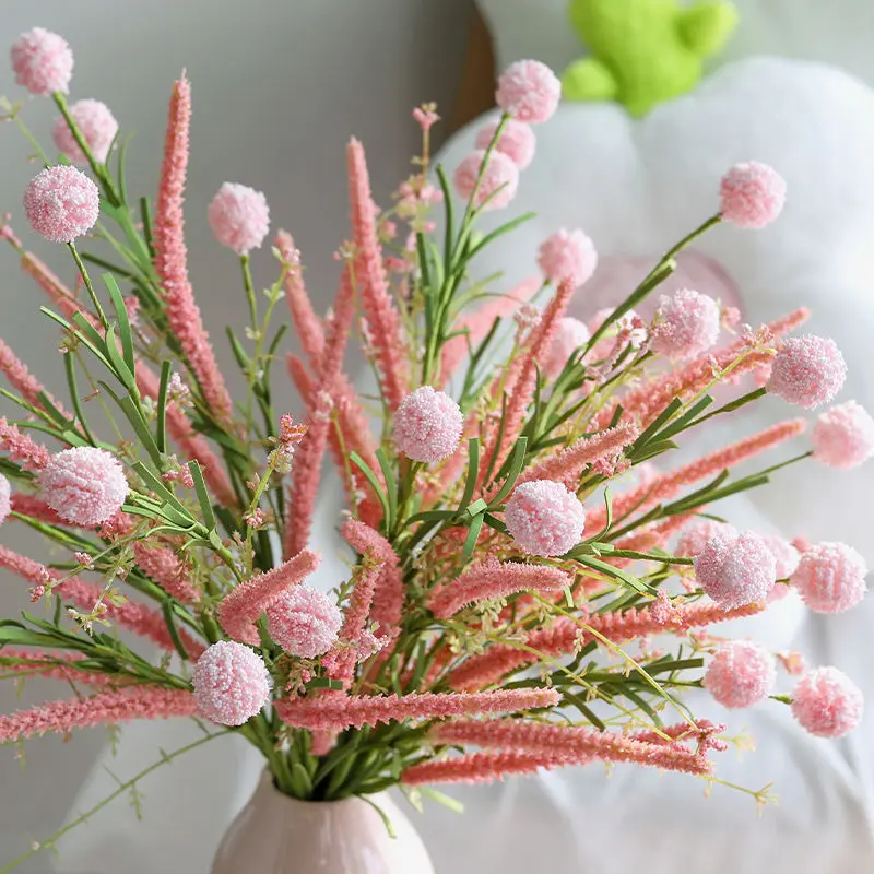 Simulated embroidered ball, high-end dandelion bouquet, living room, home decoration, flower arrangement decoration