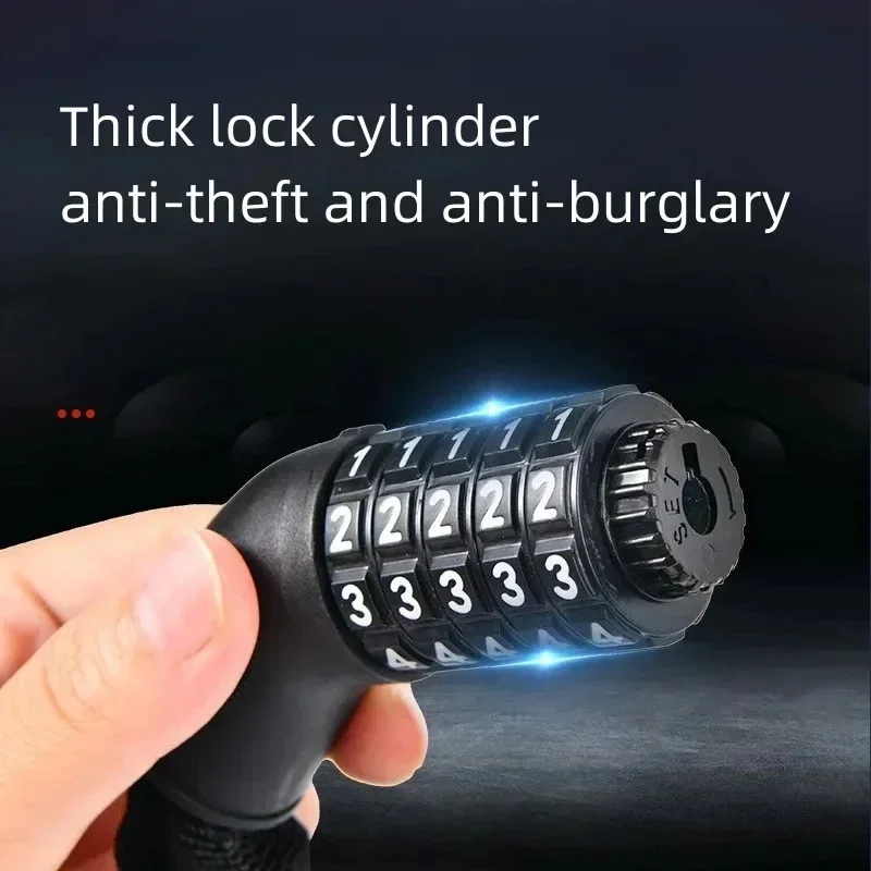 

Замок для цепи мотоцикла, противоугонный 5-значный код для электромобиля, комбинированный замок безопасности, крепление для велосипеда, железный замок для цепи, аксессуары