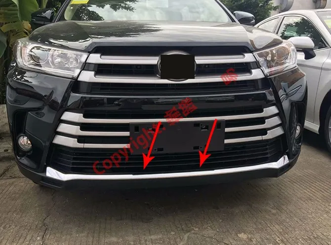 

ABS Chrome Front Bumper Cover Trim For Toyota Highlander 2018 2019 Car Accessories Stickers