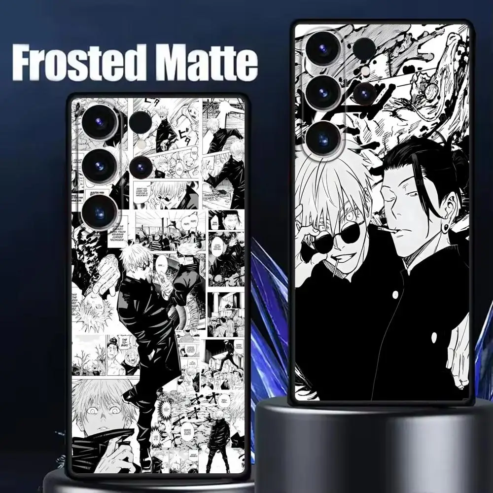 Hot Anime Jujutsu kaisen Phone Case For Samsung Galaxy S26 S25 S24 S23 S22 S21 Plus Ultra Note20 Soft Black
