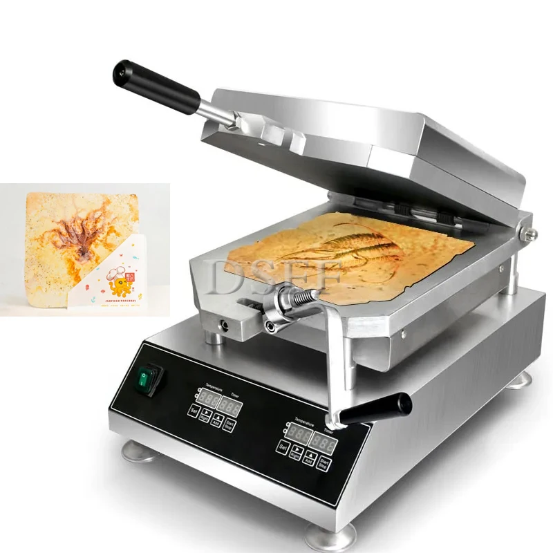 

Temperature Adjustable Thin Pancake Making Machine Fossil Cake Pressing Machine Crispy Cake Machine