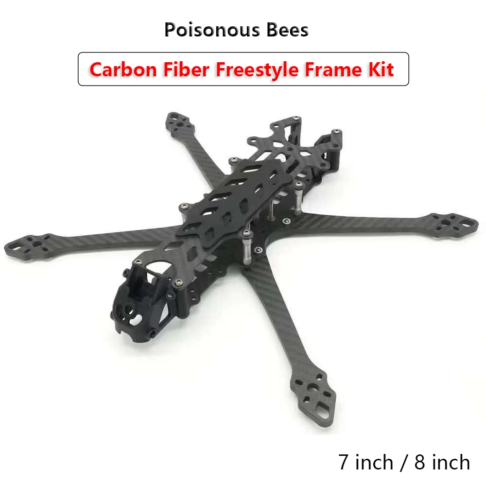 

Poisonous Bees 7/8 inch FPV Carbon Fiber Freestyle Frame Kit Rack type: H-type DF Arm 5.0mm For Long Range Drone Accessories