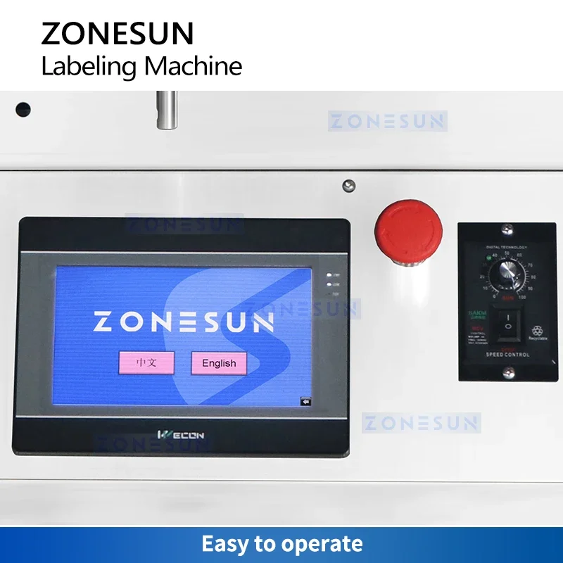 ZONESUN Automatic Small Vial Round Bottle Labeling Machine Tube Labeler Lip Balm Label Applicator Wrap Around Labeler ZS-TB800