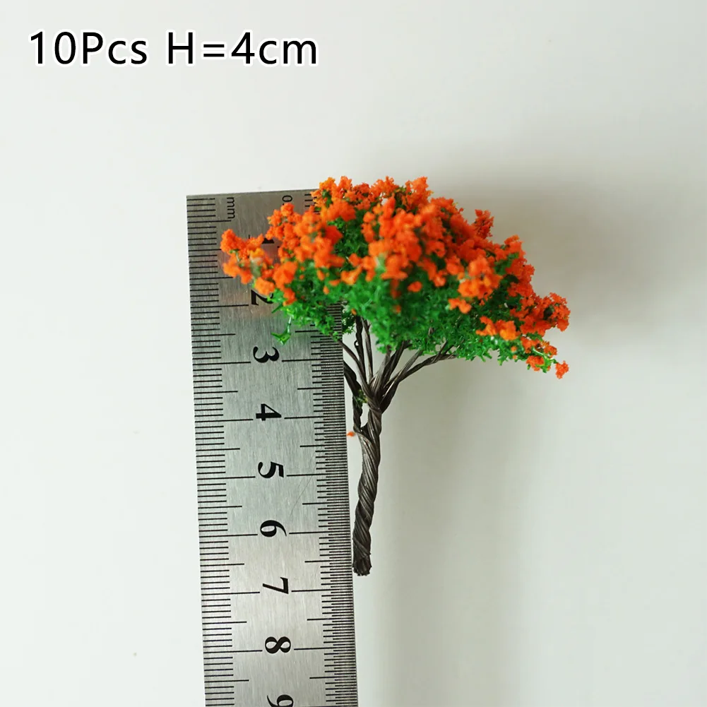10pcs Model Trees Garden Scenery  Model Flower Tree HO OO Scale Model Trees Train Railroad Layout Diorama Wargame Scenery