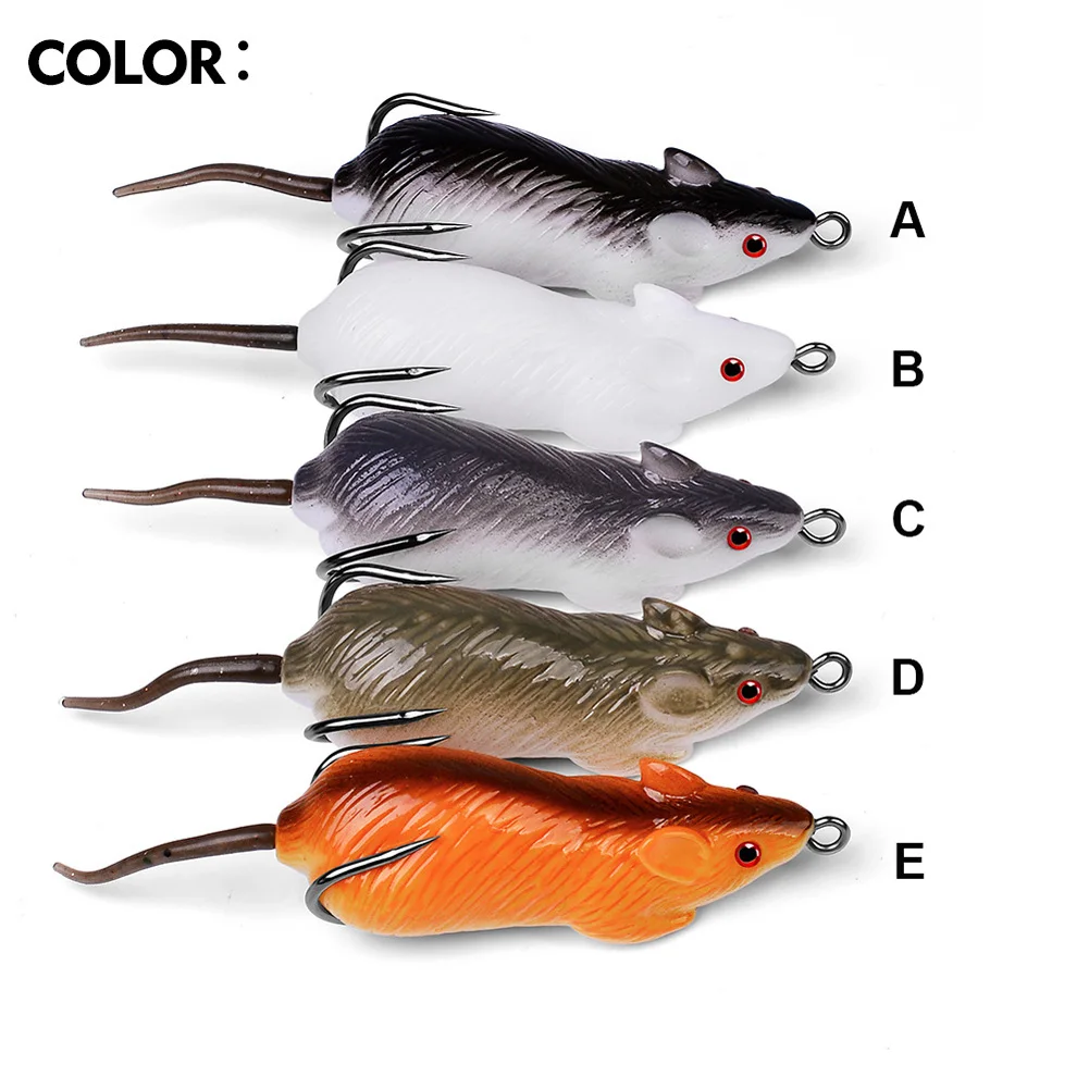 

Mouse Rat Fishing Lure Bionic Bait Bass Snakehead Freshwater Soft Bait Artificial Bait Top Water Tackle Hooks 6cm / 11.5g