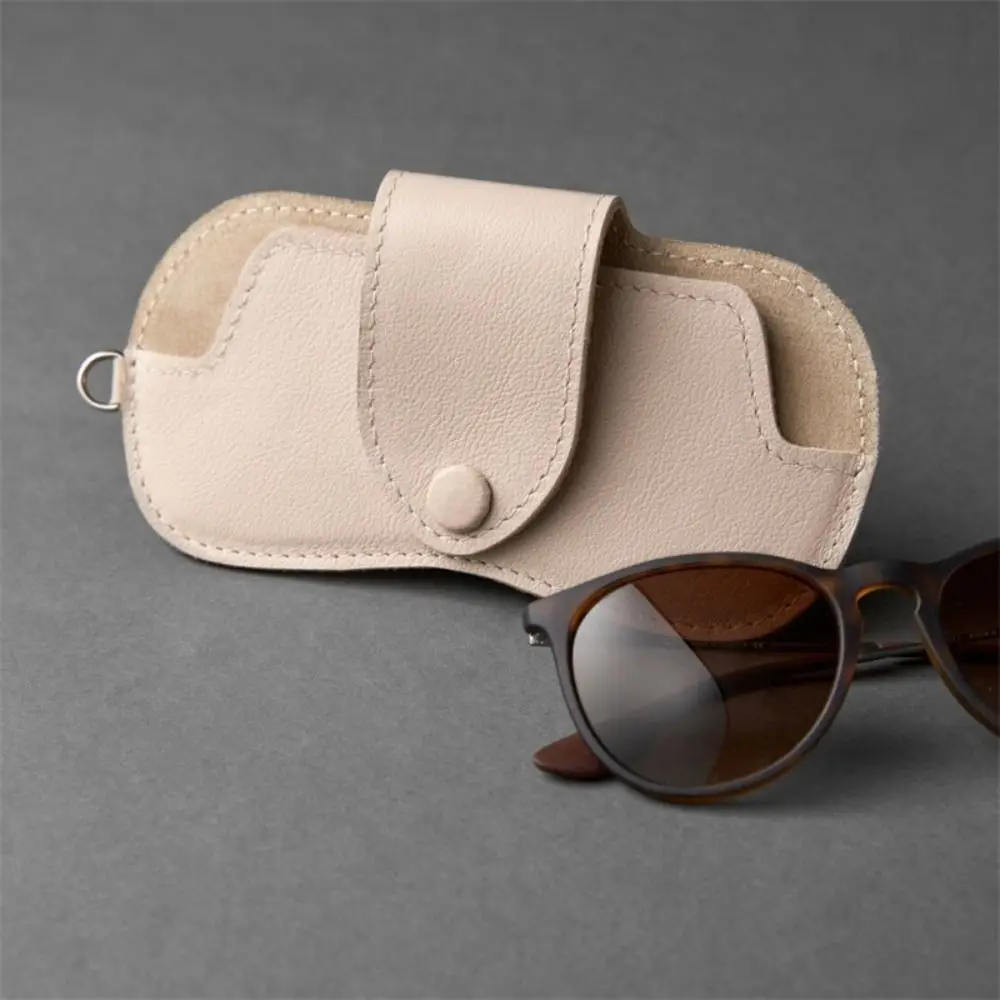 Hanging Neck PU Leather Glasses Bag Eyewear Protector Case with Hanging Buckle Glasses Storage Bag Pendant Sunglasses Pouch