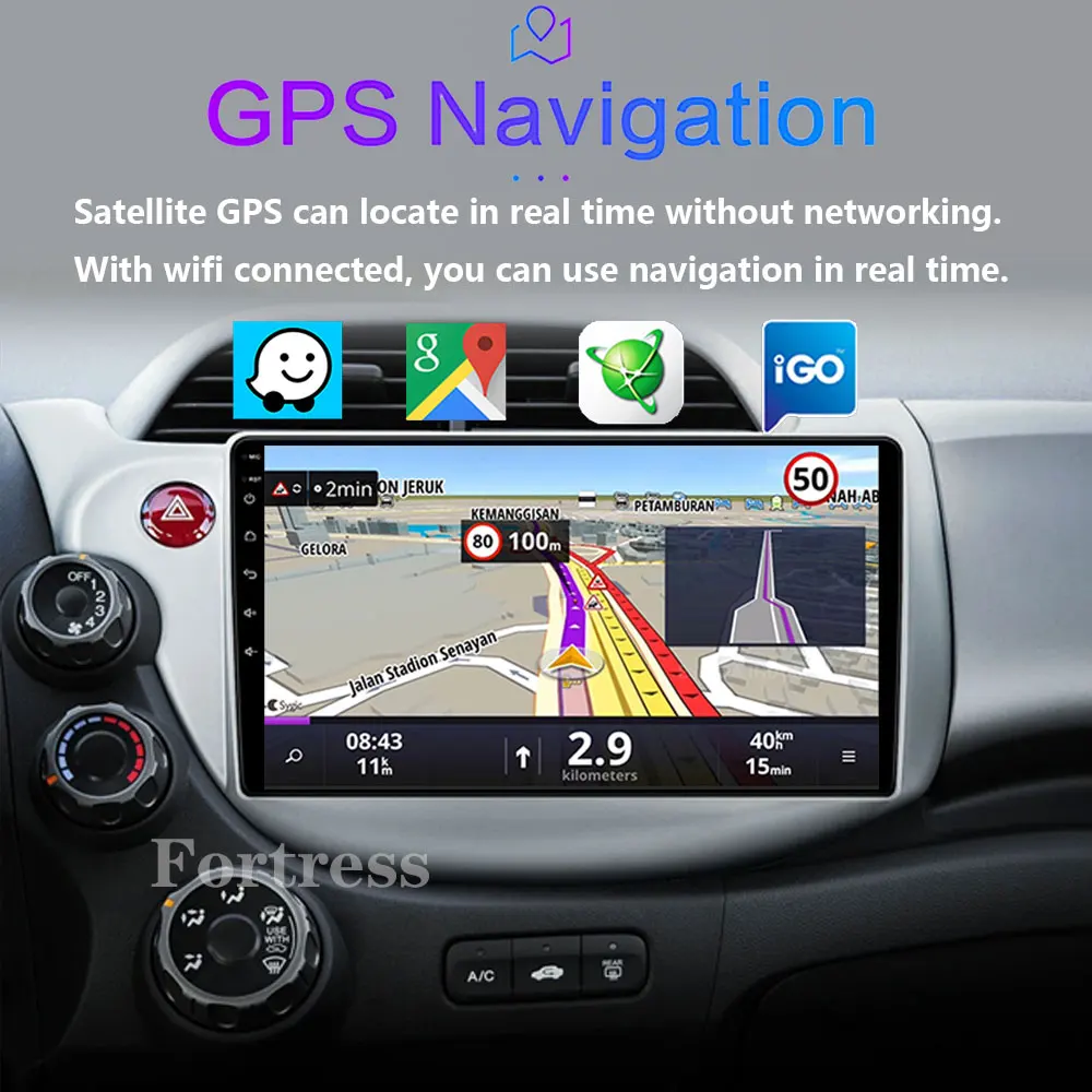 Android 16 Radio estéreo de coche para Honda Fit Jazz 2008 - 2013 2din Carplay Multimidia reproductor de vídeo navegación GPS unidad principal WIFI BT 4